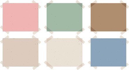 Blank Pastel Colored Note Papers with Adhesive Tape Corners for Bullet Journaling Planning Scrapbooking and Creative Office Stationery Backgrounds