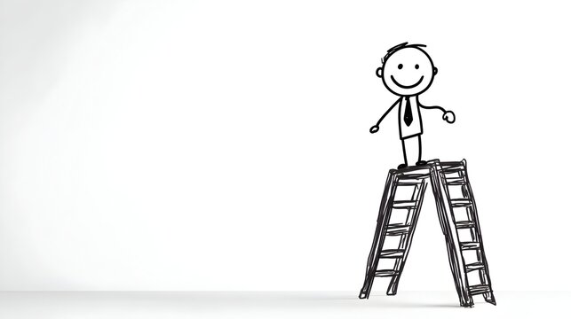 businessman climbing ladder