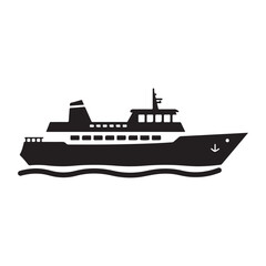 Obraz premium Ferry boat ship vessel transportation water travel sea ocean cruise nautical vehicle A large ferry boat is shown in profile on the water