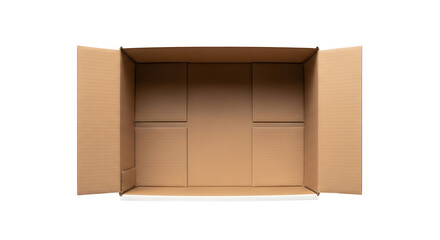 Empty Cardboard Box, Product Packaging, Studio, High-Quality Photo, Minimalist, Top-Down View, Versatile Use