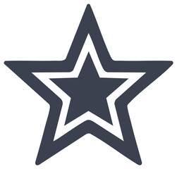 Obraz premium Five Pointed Star Icon Outline with Shadowed Center Shape, Vector