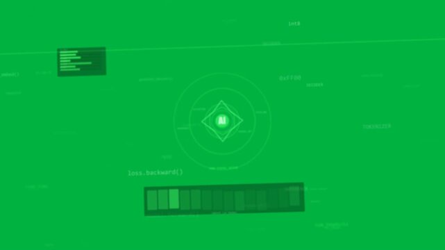 Neon HUD sweeping scan line top, core pulsing, progress filling, showing decoding on transparent bg
