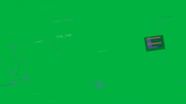 On load purple AI UI rotating sliding, layer_norm() showing, target pulsing for tuning on clear bg