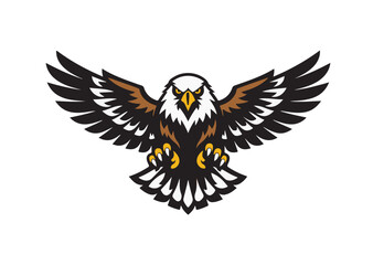 Fototapeta premium Eagle mascot logo vector graphic with spreading wings