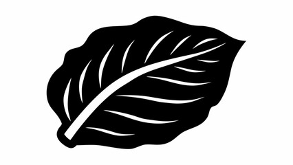 Obraz premium Stylized black leaf icon with white veins