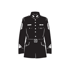 Naklejka premium Military uniform coat with buttons and belt illustration military uniform coat with buttons and belt army uniform