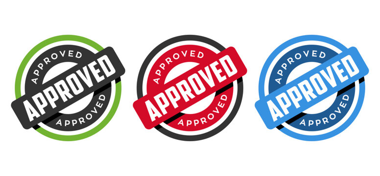 colorful approved vintage round isolated stamp vector. approval rubber stamp sticker design icon. 