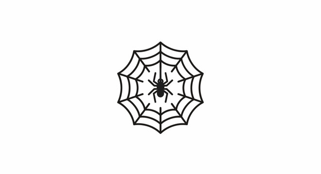 Black Spider in Web.
