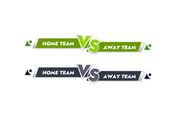 Cool green and black modern version banner confrontation between two teams two multi-colored banners without background