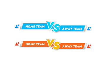 Fototapeta premium Cool modern version banner confrontation between two teams, two multi-colored banners without background