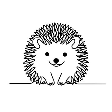 hedgehog one line art