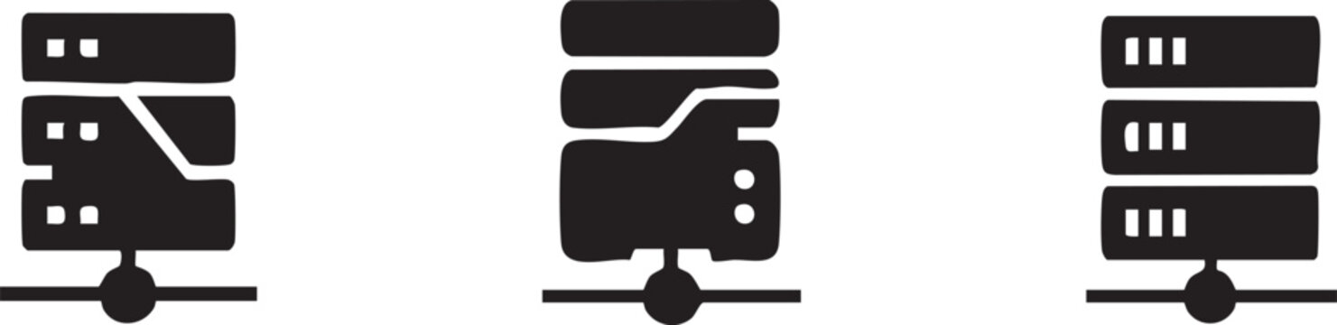 Network Cluster Node API Server Infrastructure Icon Set