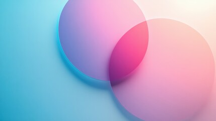 Obraz premium Geometric abstraction with overlapping circles and soft gradient transitions in pastel tones showing a modern artistic design for visual expression and creativity