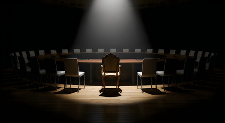 Single chair spotlight conference room