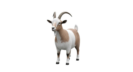 Obraz premium Brown and White Goat with Horns