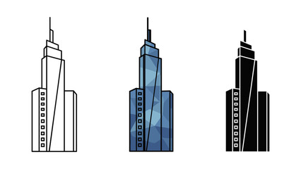 Obraz premium Modern Skyscraper Icon Set