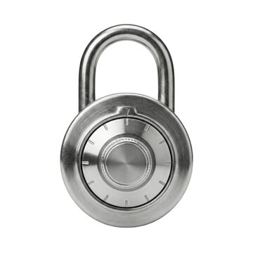 Silver circular combination padlock for security