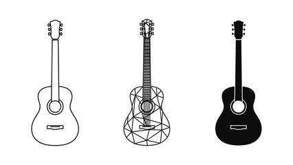 Naklejka premium Three Guitars In Different Styles
