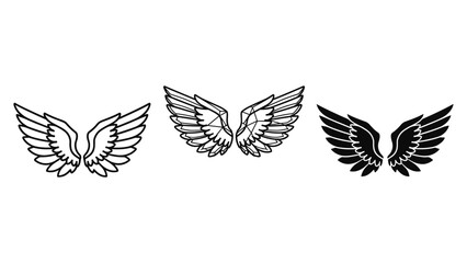 Obraz premium Set of Three Wing Designs
