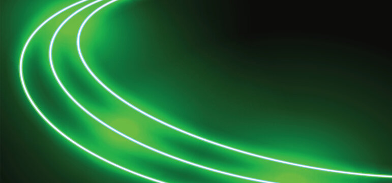 Green glow line and dark background 