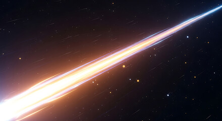 Obraz premium Dynamic cosmic light streak blazing through the dark universe with intense energy trail
