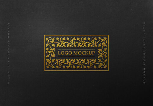 Logo Mockup - Black Paper Embossed Effect