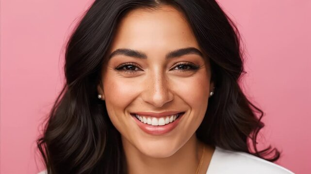 Young Woman Smiling and Winking with Freckles