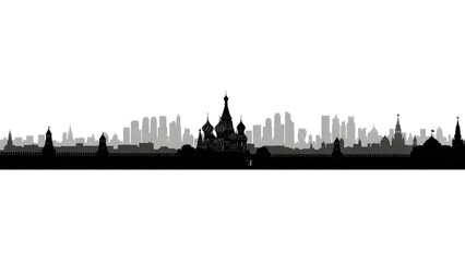 New York City skyline silhouette with skyscrapers at night in the USA