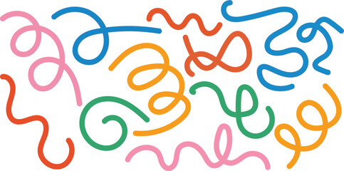 Obraz premium Colorful squiggles on white background