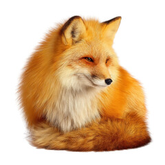 Obraz premium Fox orange fur transparent background