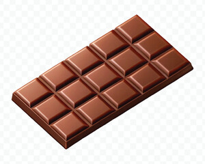 Obraz premium realistic 3d smooth chocolate bar in different style isolated on transparent background