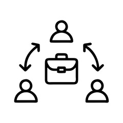 Business collaboration teamwork strategy icon representing partnership and communication for project success