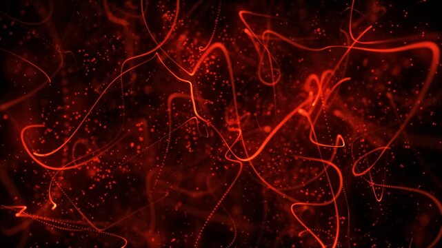 Abstract background with particle motion background. Colorful red particles shining motion explosion. Christmas, New Year, holiday, wedding intro outro 3d animation