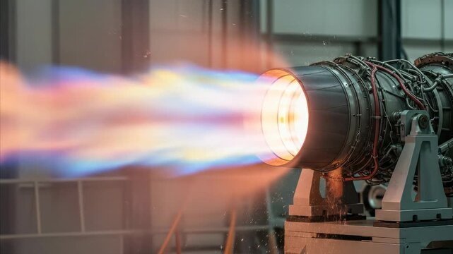 Jet Engine Test Ignition Flame Thrust Exhaust Power