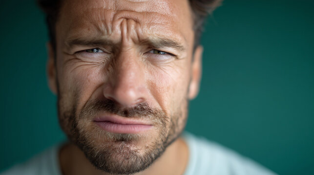 Young Man with Strong Disgust and Revulsion Expression

