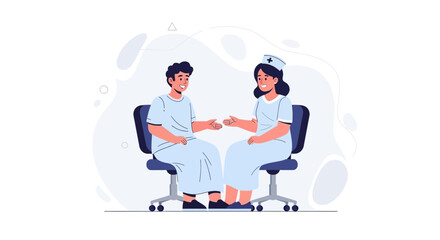 Doctor and Patient Talking in a Clinic, Healthcare Consultation, Medical Care