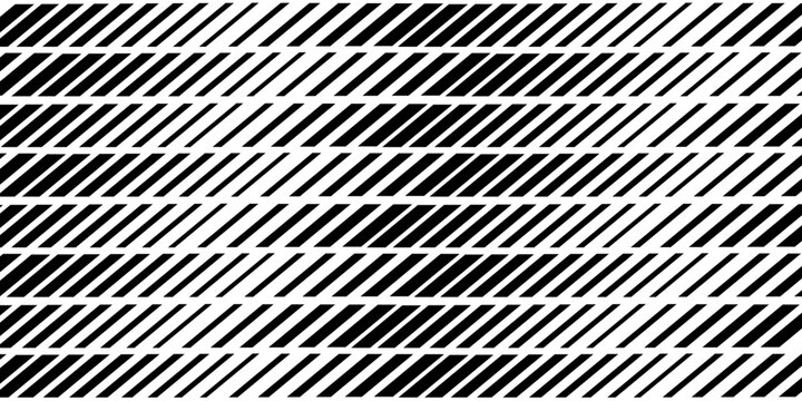 Pattern with slash black line border with diagonal thick and thin line, vector flat