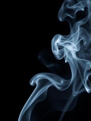 Fototapeta premium Gentle white smoke billows upwards, creating a delicate, airy texture against a dark background, smoke, white