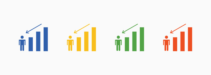 Obraz premium Churn Icon Set Color Multiple Style Collection Vector Illustration