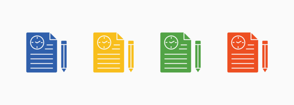 Pretesting Icon Set Color Multiple Style Collection Vector Illustration