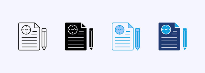 Pretesting Icon Set Multiple Style Collection Vector Illustration