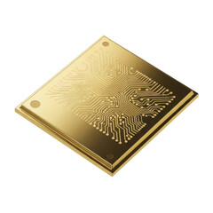 Fototapeta premium Golden Microchip Circuit Board Technology