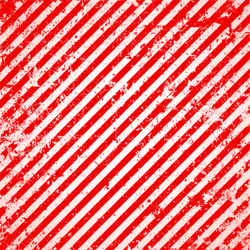 Warning sign with red and white diagonal lines. Attention, danger or caution symbol. Construction site signage, road safety notice, hazard banner, security alert shield. Vector illustration