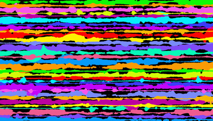 偶然から生まれた彩りアート、手書きのボーダーペイント