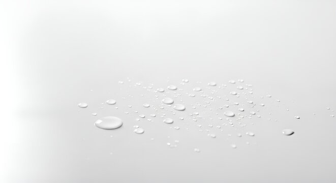 Ultra-Clean Water Droplets Photo | Soft Shadows, Large Copy Space, Minimalist Abstract Background
