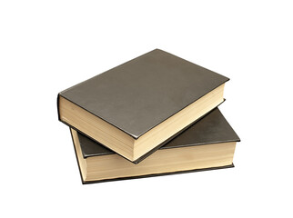 Obraz premium Two black hardcover books isolated