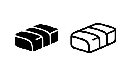 Simple sushi roll icon set - nigiri and maki vector illustration © MdDelowar