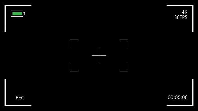 Recording Screen Overlay of video recorder camera with 4K resolution size Alpha Channel