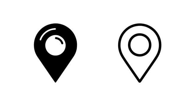 Map location pin icon for GPS navigation, addresses, and geographic positioning
