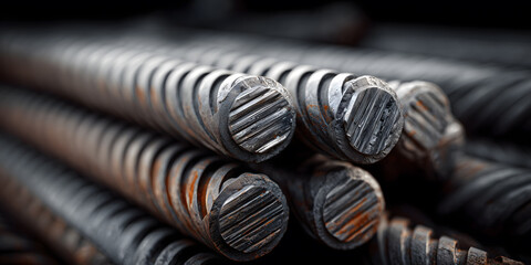 Stacked Industrial Steel Rebar for Construction